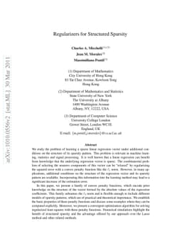 Regularizers for Structured Sparsity