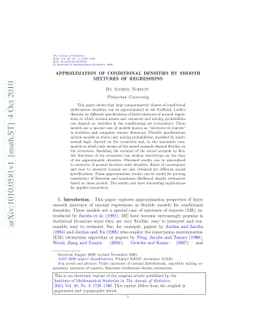 Approximation of conditional densities by smooth mixtures of regressions