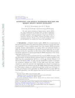 Asymptotics and optimal bandwidth selection for highest density region
  estimation
