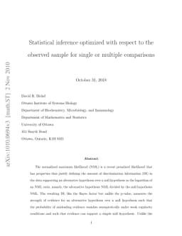 Statistical inference optimized with respect to the observed sample for
  single or multiple comparisons