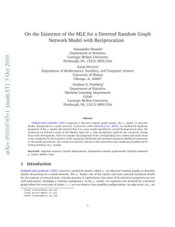 On the Existence of the MLE for a Directed Random Graph Network Model
  with Reciprocation