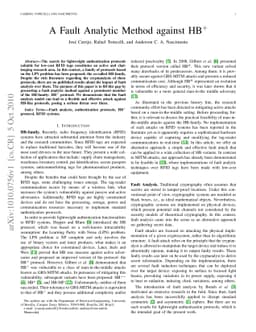 A Fault Analytic Method against HB+