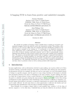 A bagging SVM to learn from positive and unlabeled examples