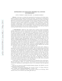 Estimation of low-rank tensors via convex optimization