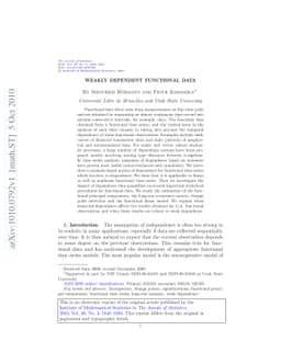 Weakly dependent functional data