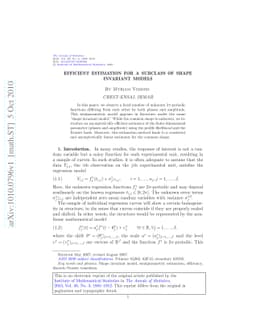 Efficient estimation for a subclass of shape invariant models