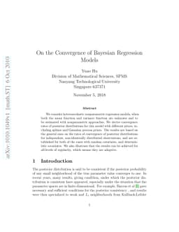 On the Convergence of Bayesian Regression Models