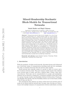 Mixed-Membership Stochastic Block-Models for Transactional Networks