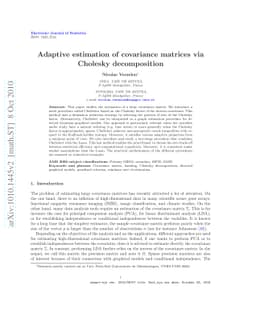 Adaptive estimation of covariance matrices via Cholesky decomposition