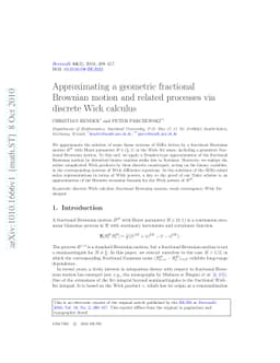 Approximating a geometric fractional Brownian motion and related
  processes via discrete Wick calculus