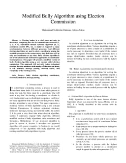 Modified Bully Algorithm using Election Commission