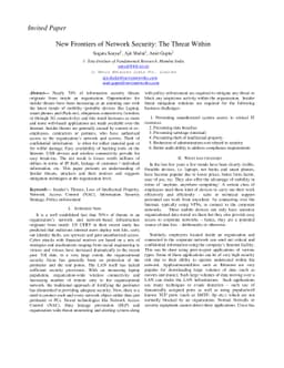 New Frontiers of Network Security: The Threat Within