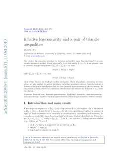 Relative log-concavity and a pair of triangle inequalities
