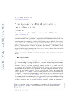 A semiparametric efficient estimator in case-control studies