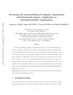 Screening and metamodeling of computer experiments with functional
  outputs. Application to thermal-hydraulic computations