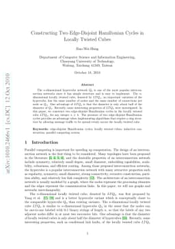 Constructing Two Edge-Disjoint Hamiltonian Cycles in Locally Twisted
  Cubes