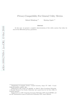 Privacy-Compatibility For General Utility Metrics