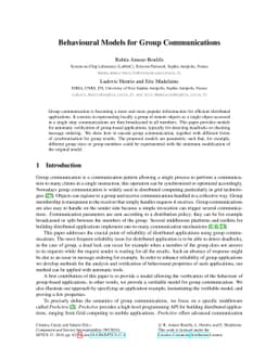 Behavioural Models for Group Communications