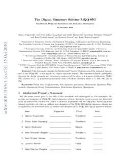 The Digital Signature Scheme MQQ-SIG