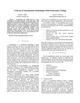 A Survey of Virtualization Technologies With Performance Testing