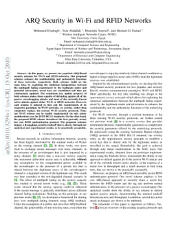 ARQ Security in Wi-Fi and RFID Networks