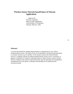 Wireless Sensor Network based Future of Telecom Applications