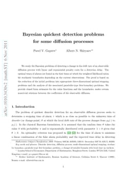 Bayesian quickest detection problems for some diffusion processes