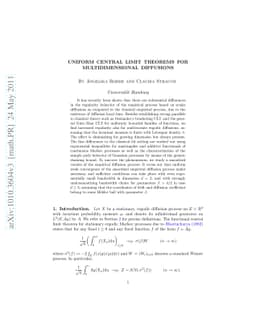 Uniform Central Limit Theorems for Multidimensional Diffusions