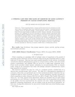 A strong law for the rate of growth of long latency periods in cloud
  computing service