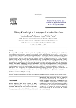 Mining Knowledge in Astrophysical Massive Data Sets