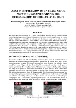 Joint interpretation of on-board vision and static GPS cartography for
  determination of correct speed limit