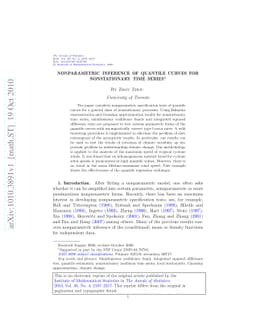 Nonparametric inference of quantile curves for nonstationary time series