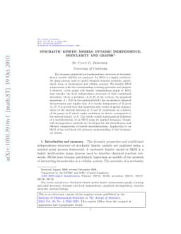 Stochastic kinetic models: Dynamic independence, modularity and graphs