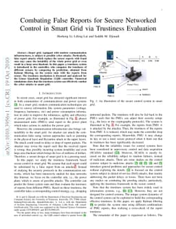 Combating False Reports for Secure Networked Control in Smart Grid via
  Trustiness Evaluation