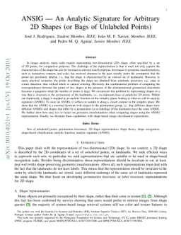ANSIG - An Analytic Signature for Arbitrary 2D Shapes (or Bags of
  Unlabeled Points)