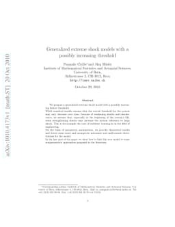 Generalized extreme shock models with a possibly increasing threshold