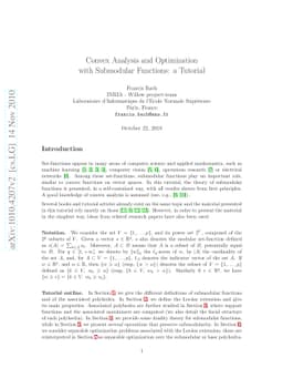 Convex Analysis and Optimization with Submodular Functions: a Tutorial
