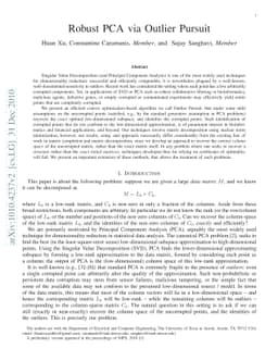 Robust PCA via Outlier Pursuit