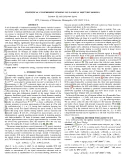 Statistical Compressive Sensing of Gaussian Mixture Models