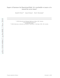 Impact of Insurance for Operational Risk: Is it worthwhile to insure or
  be insured for severe losses?