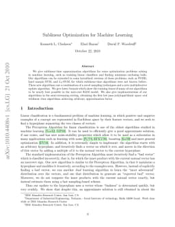 Sublinear Optimization for Machine Learning