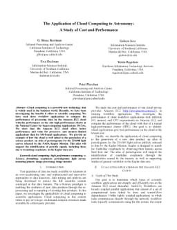 The Application of Cloud Computing to Astronomy: A Study of Cost and
  Performance