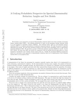 A Unifying Probabilistic Perspective for Spectral Dimensionality
  Reduction: Insights and New Models