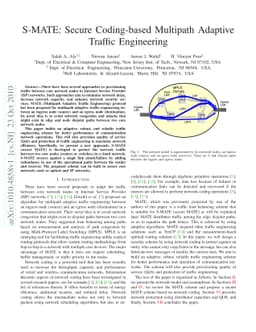 S-MATE: Secure Coding-based Multipath Adaptive Traffic Engineering