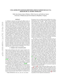 Collaborative Sources Identification in Mixed Signals via Hierarchical
  Sparse Modeling