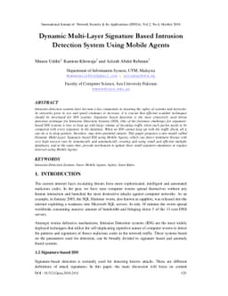 Dynamic Multi Layer Signature based Intrusion Detection system Using
  Mobile Agents
