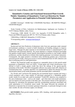 Quantitative Genetics and Functional-Structural Plant Growth Models:
  Simulation of Quantitative Trait Loci Detection for Model Parameters and
  Application to Potential Yield Optimization