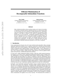 Efficient Minimization of Decomposable Submodular Functions