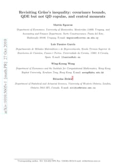 Revisiting Gruss's inequality: covariance bounds,QDE but not QD copulas,
  and central moments