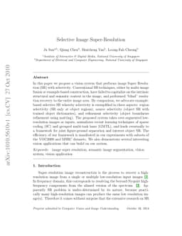 Selective Image Super-Resolution